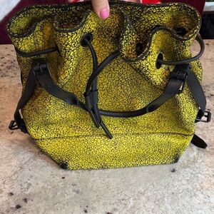 Opening Ceremony Izzy backpack Yellow Crackle Drawstring
